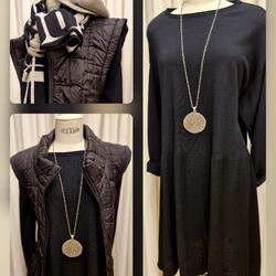 Herbst-/Winter-Outfit-Collage in Schwarz und Grau
